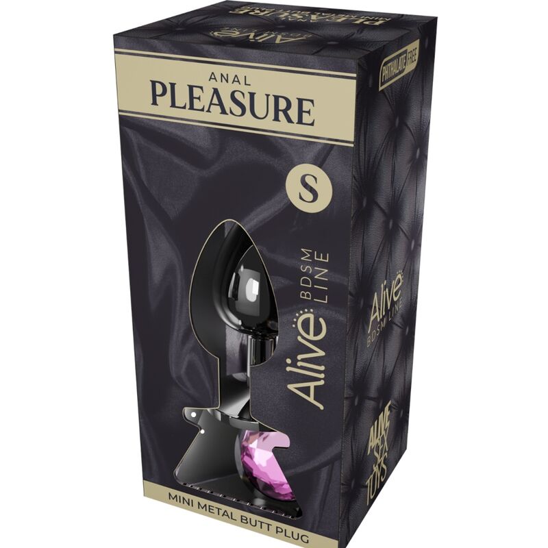 ALIVE - MINI PLUG PRAZER ANAL METAL ROSA TAMANHO S - Sexshoptuga 