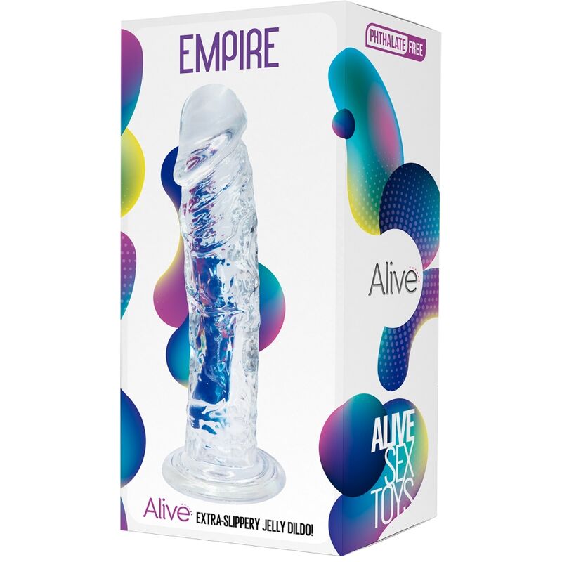 ALIVE - PÊNIS IMPÉRIO REALÍSTICO TRANSPARENTE 19,3 CM - Sexshoptuga 