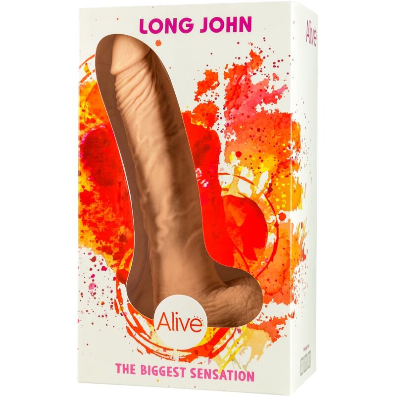 ALIVE - PÊNIS REALÍSTICO LONG JOHN 21,8 CM - Sexshoptuga 