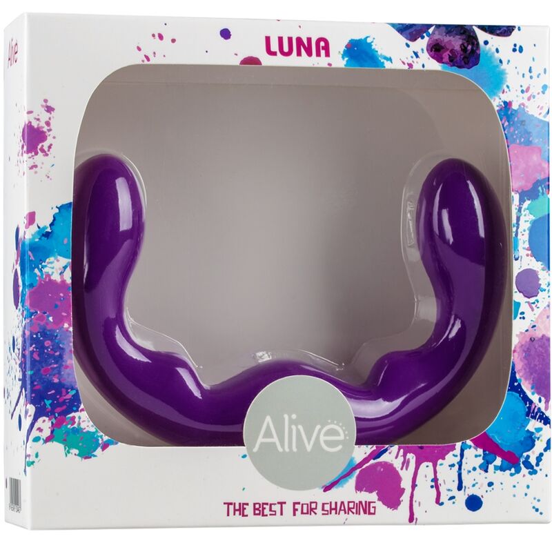 ALIVE - LUNA DILDO DUPLA PENETRAÇÃO VIOLETA SILICONE 25 CM - Sexshoptuga  Sexshoptuga 