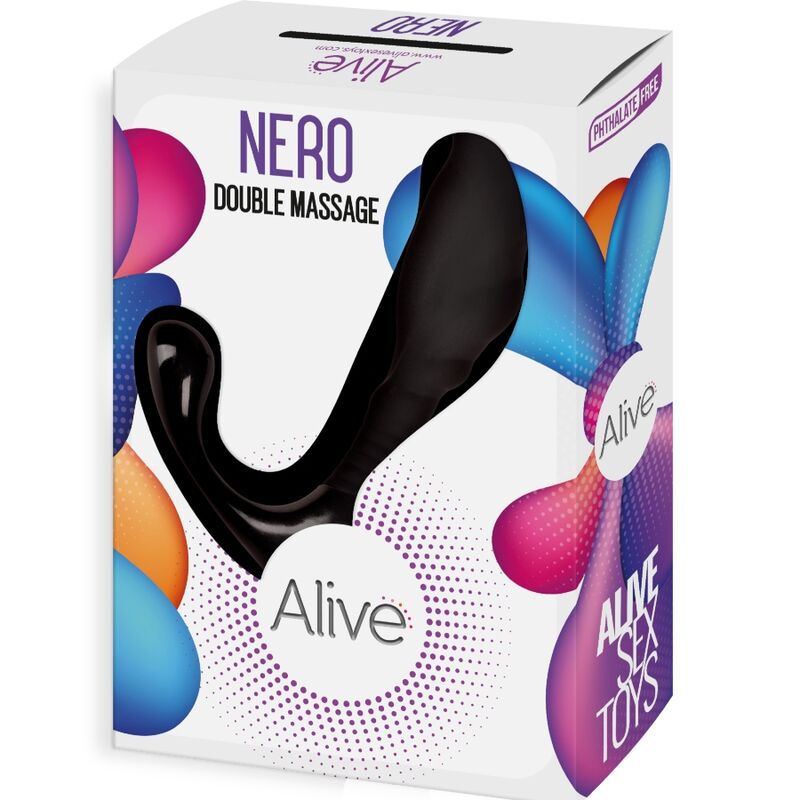 ALIVE - NERO DUPLO MASSAGER ANAL E PROSTÁTICO - Sexshoptuga  Sexshoptuga 