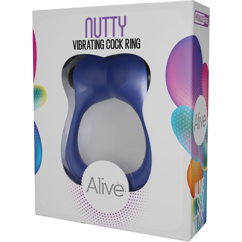 ALIVE - ANEL VIBRANTE NUTTY AZUL - Sexshoptuga  Sexshoptuga 