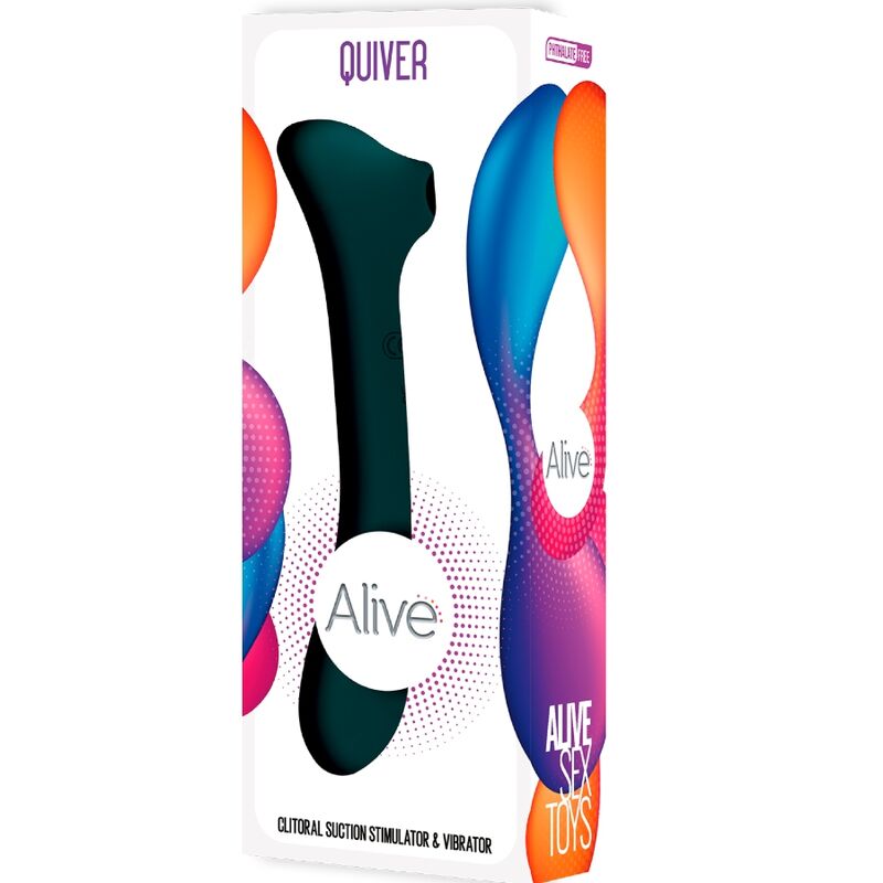 ALIVE - SUCKER E VIBRADOR QUIVER VERDE - Sexshoptuga  Sexshoptuga 