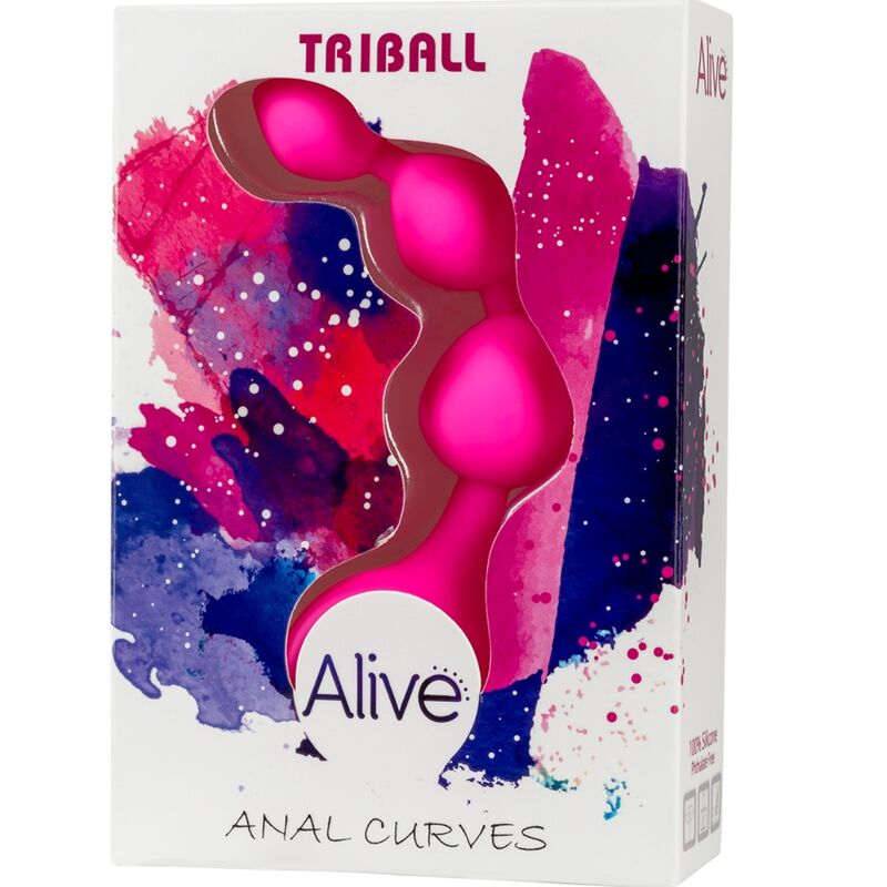 ALIVE - BOLAS ANAIS DE SILICONE TRIBALL ROSA 15 CM - Sexshoptuga 