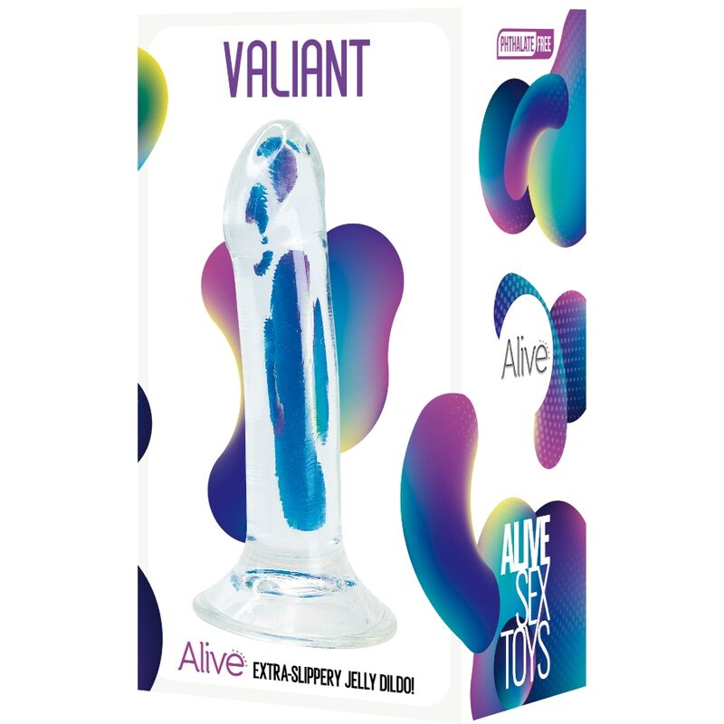 ALIVE - PÊNIS REALÍSTICO VALIANT TRANSPARENTE 16 CM - Sexshoptuga 