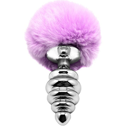 ALIVE - PLUG DE PRAZER ANAL ESPIRAL METAL FLUFFY VIOLETA TAMANHO L - Sexshoptuga 