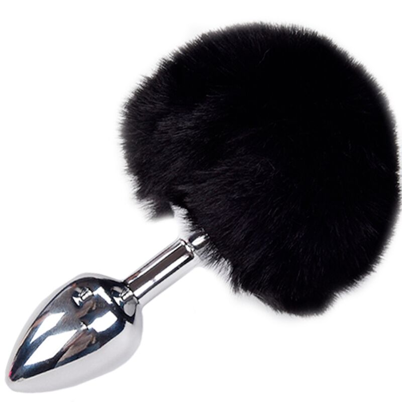 ALIVE - PLUG DE PRAZER ANAL METAL LISO FLUFFY PRETO TAMANHO L - Sexshoptuga  Sexshoptuga 