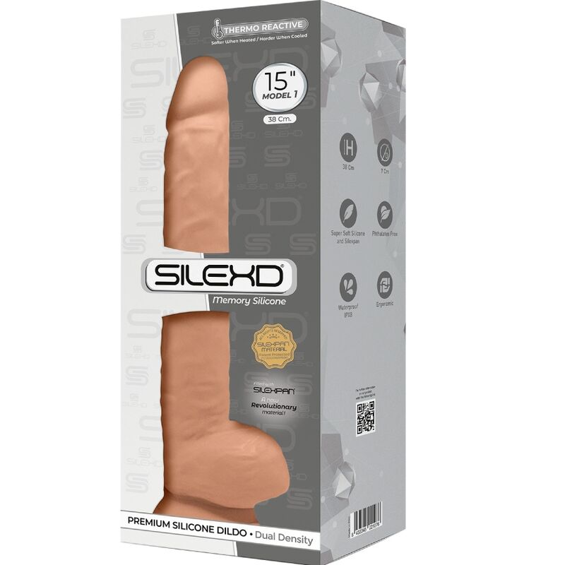 SILEXD - MODELO 1 PÊNIS REALÍSTICO PREMIUM SILEXPAN SILICONE 38 CM - Sexshoptuga 