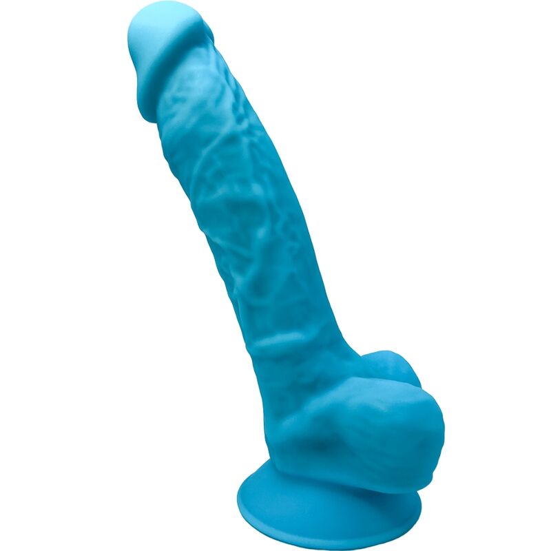 SILEXD - MODELO 1 PÊNIS REALÍSTICO PREMIUM SILEXPAN SILICONE AZUL 17.5 CM - Sexshoptuga 