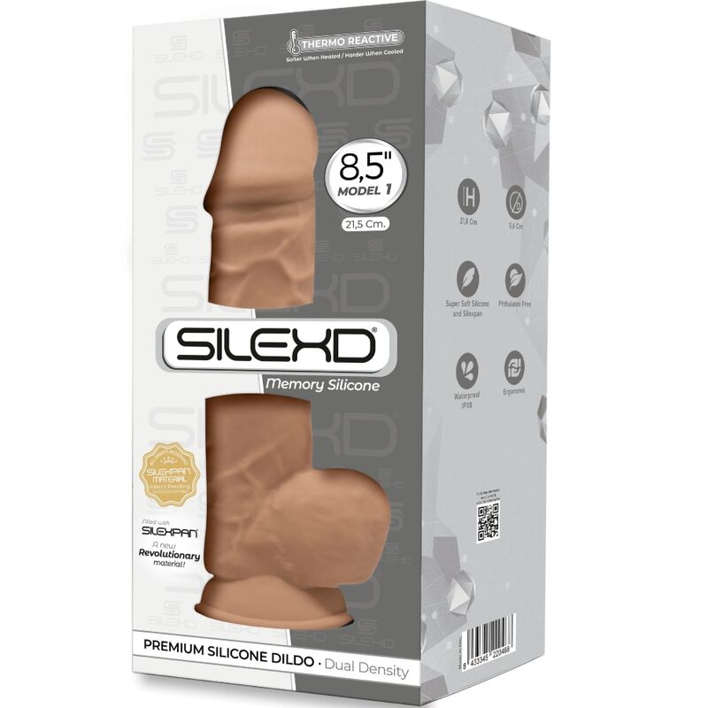 SILEXD - MODELO 1 PÊNIS REALÍSTICO PREMIUM SILEXPAN SILICONE CARAMELO 21.5 CM - Sexshoptuga 