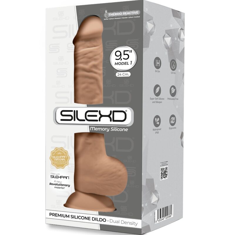 SILEXD - MODELO 1 PÊNIS REALÍSTICO PREMIUM SILEXPAN SILICONE CARAMELO 24 CM - Sexshoptuga 