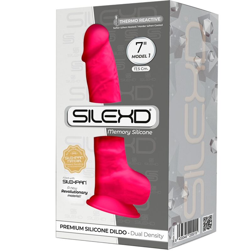 SILEXD - MODELO 1 PÊNIS REALÍSTICO PREMIUM SILEXPAN SILICONE FÚCSIA 17.5 CM - Sexshoptuga 