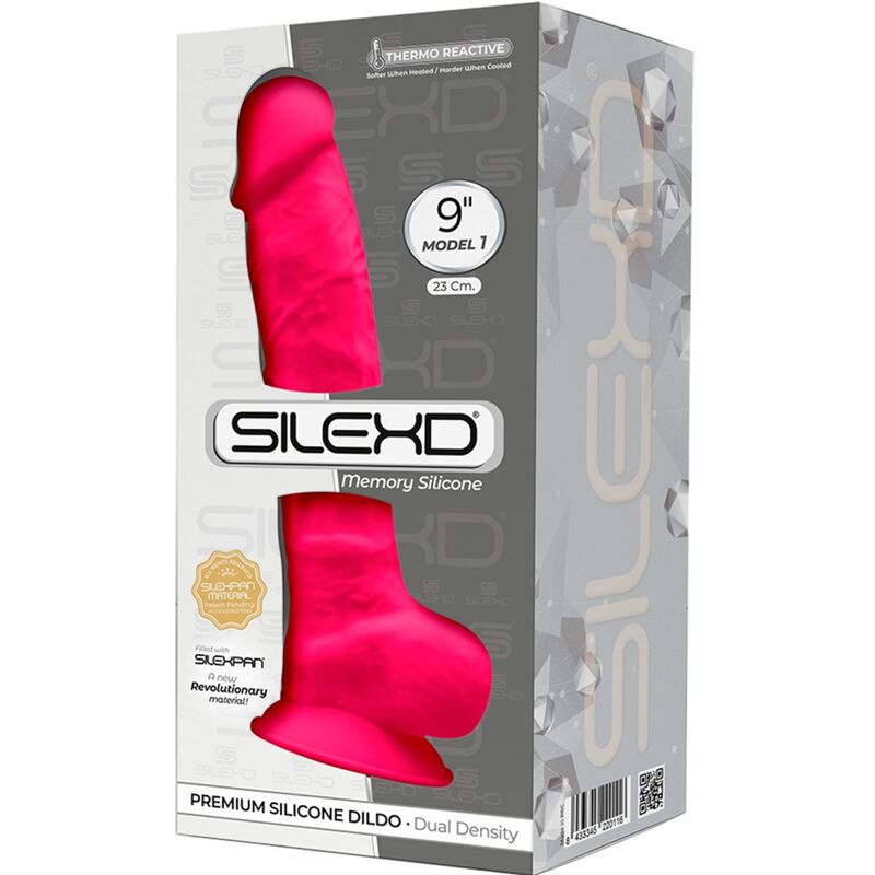 SILEXD - MODELO 1 PÊNIS REALÍSTICO PREMIUM SILEXPAN SILICONE FÚCSIA 23 CM - Sexshoptuga 