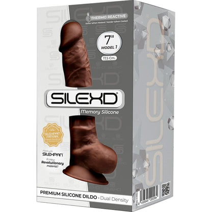 SILEXD - MODELO 1 PÊNIS REALÍSTICO PREMIUM SILEXPAN SILICONE CASTANHO 17.5 CM - Sexshoptuga 