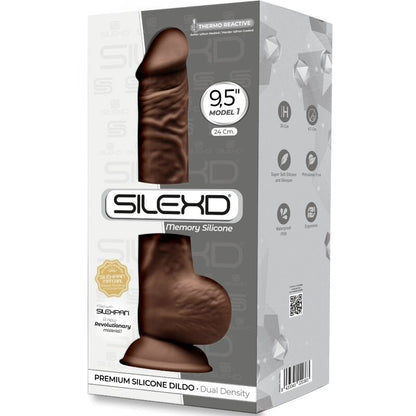 SILEXD - MODELO 1 PÊNIS REALÍSTICO PREMIUM SILEXPAN SILICONE CASTANHO 24 CM - Sexshoptuga 