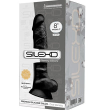 SILEXD - MODELO 1 PÊNIS REALÍSTICO PREMIUM SILEXPAN SILICONE PRETO 20 CM - Sexshoptuga  Sexshoptuga 