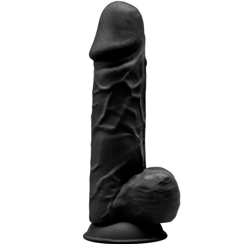 SILEXD - MODELO 1 PÊNIS REALÍSTICO PREMIUM SILEXPAN SILICONE PRETO 21.5 CM - Sexshoptuga 