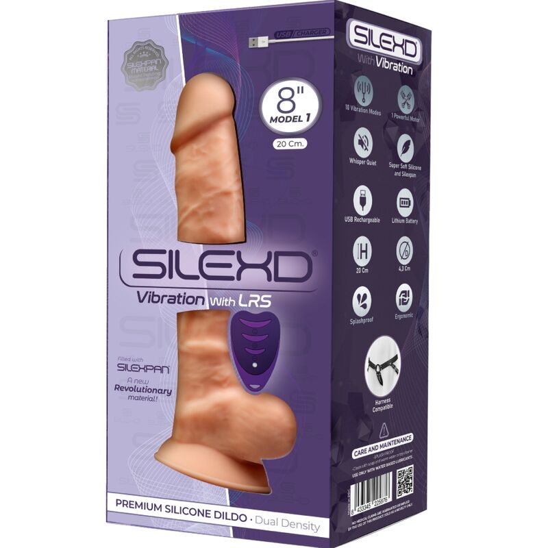 SILEXD - MODELO 1 VIBRADOR DE PÊNIS REALÍSTICO SILICONE PREMIUM SILEXPAN CONTROLE REMOTO 20 CM - Sexshoptuga  Sexshoptuga 