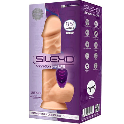 SILEXD - MODELO 1 VIBRADOR DE PÊNIS REALÍSTICO SILICONE PREMIUM SILEXPAN CONTROLE REMOTO 21.8 CM - Sexshoptuga 