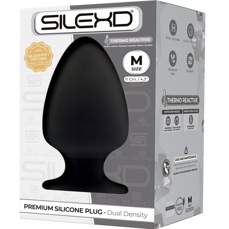 SILEXD - MODELO 1 PLUG ANAL PREMIUM SILEXPAN SILICONE PREMIUM TERMOREATIVO TAMANHO M - Sexshoptuga 