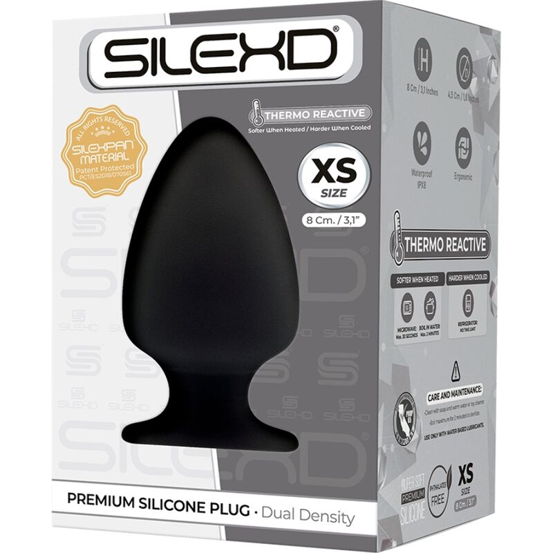 SILEXD - MODELO 1 PLUG ANAL PREMIUM SILEXPAN SILICONE PREMIUM TERMOREATIVO TAMANHO XS - Sexshoptuga  Sexshoptuga 