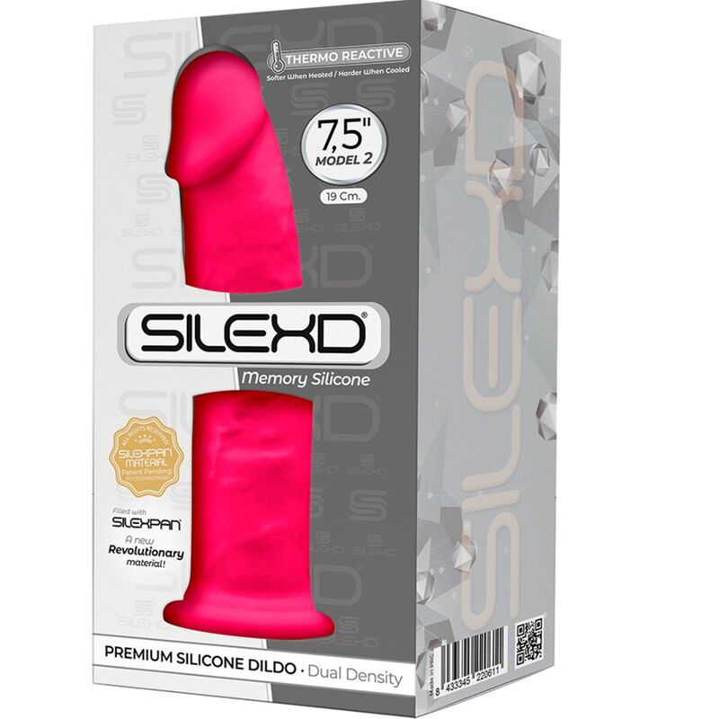 SILEXD - MODELO 2 PÊNIS REALÍSTICO PREMIUM SILEXPAN SILICONE FÚCSIA 19 CM - Sexshoptuga 