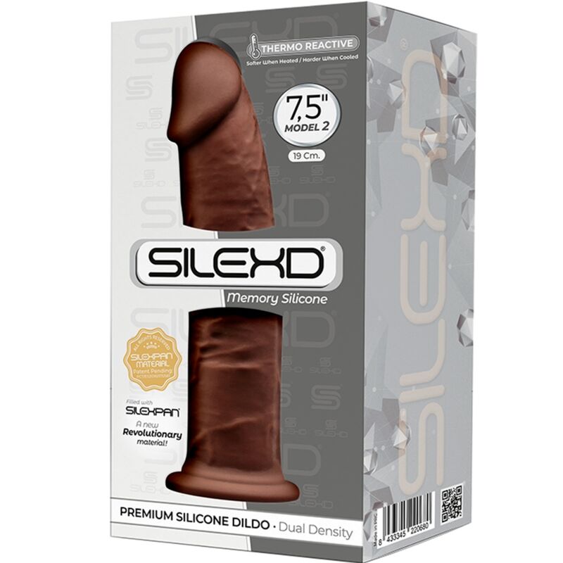 SILEXD - MODELO 2 PÊNIS REALÍSTICO PREMIUM SILEXPAN SILICONE MARROM 19 CM - Sexshoptuga 