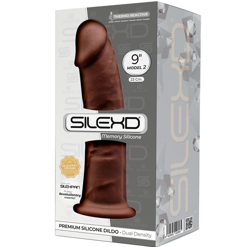 SILEXD - MODELO 2 PÊNIS REALÍSTICO PREMIUM SILEXPAN SILICONE MARROM 23 CM - Sexshoptuga 