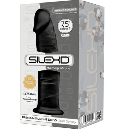 SILEXD - MODELO 2 PÊNIS REALÍSTICO PREMIUM SILEXPAN SILICONE PRETO 19 CM - Sexshoptuga 