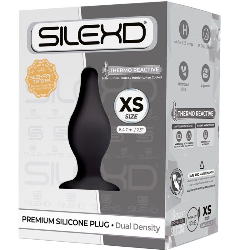 SILEXD - MODELO 2 PLUG ANAL PREMIUM SILEXPAN SILICONE PREMIUM TERMOREATIVO TAMANHO XS - Sexshoptuga 