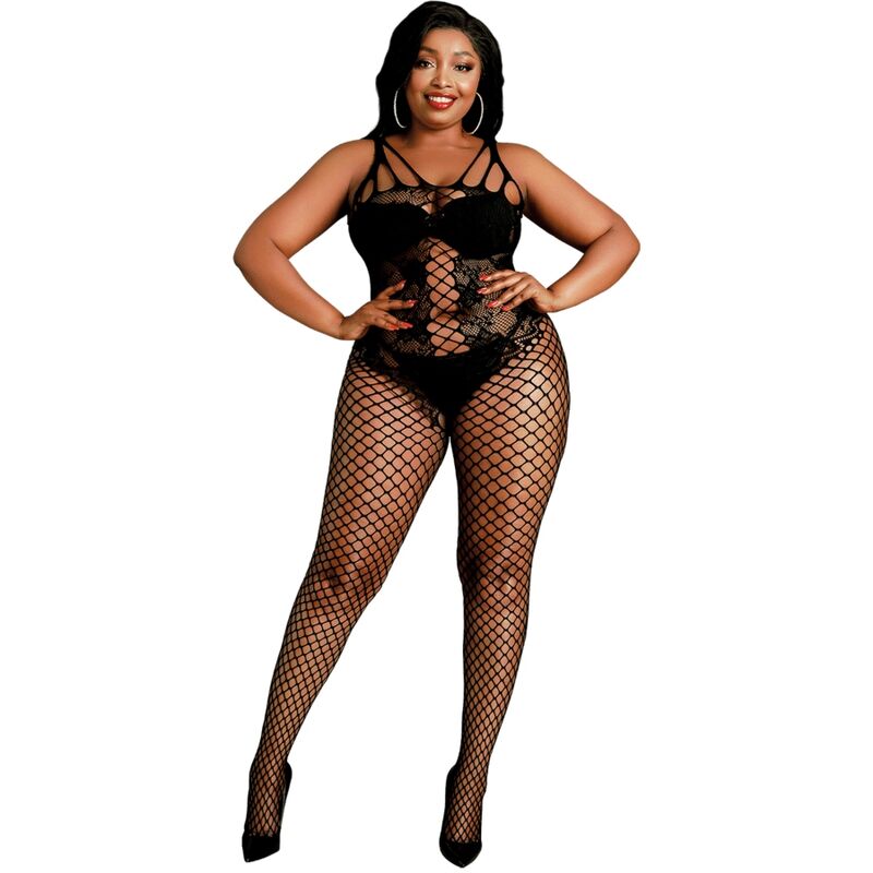 MOONLIGHT - MODELO 4 BODYSTOCK PRETO PLUS SIZE - Sexshoptuga  Sexshoptuga 