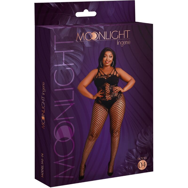 MOONLIGHT - MODELO 4 BODYSTOCK PRETO PLUS SIZE - Sexshoptuga  Sexshoptuga 