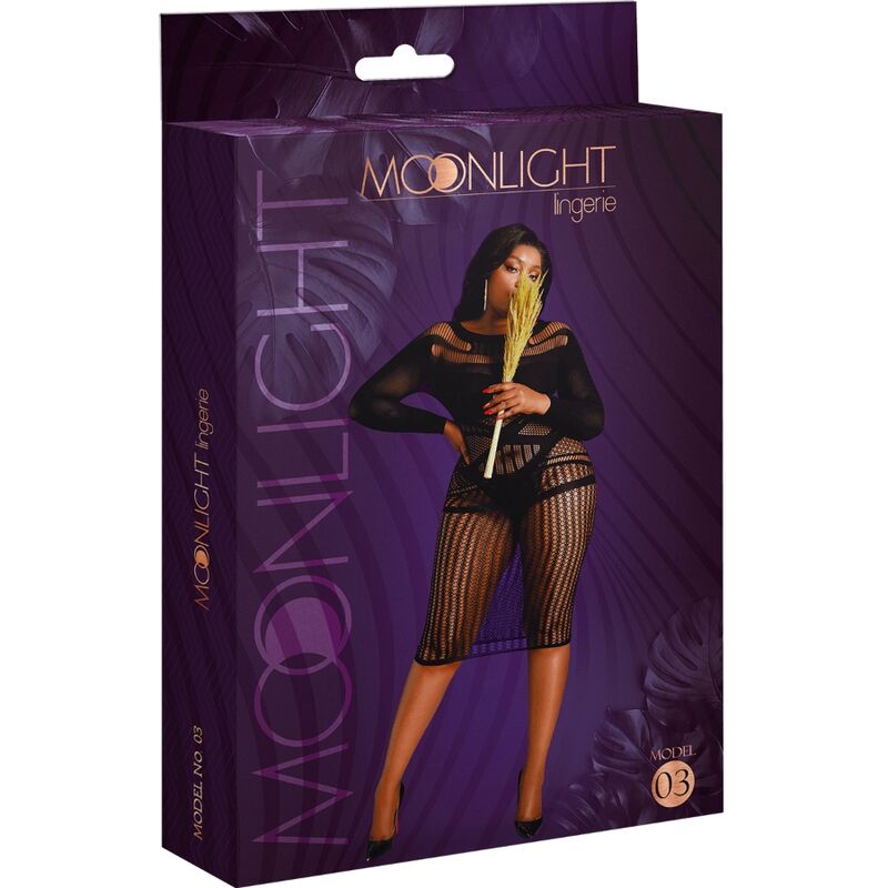 MOONLIGHT - VESTIDO MODELO 3 PRETO PLUS SIZE - Sexshoptuga 