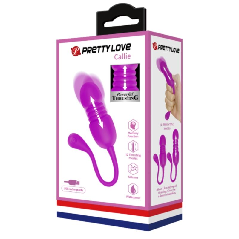 PRETTY LOVE - OVO VIBRATÓRIO RECARREGVEL CALLIE ROXO - Sexshoptuga 