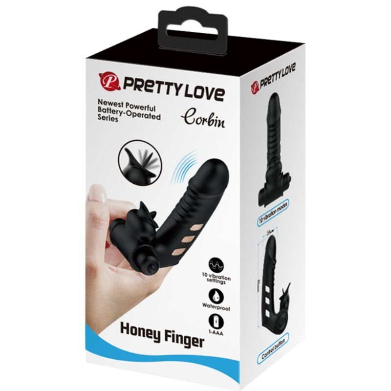 PRETTY LOVE - CAPA DE DEDO VIBRADOR PRETO CORBIN - Sexshoptuga  Sexshoptuga 