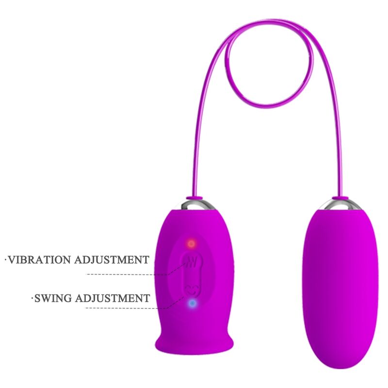 PRETTY LOVE - VIBRADOR RECARREGVEL DAISY DUAL EGG ROXO - Sexshoptuga 