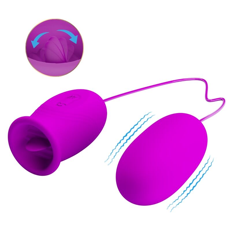 PRETTY LOVE - VIBRADOR RECARREGVEL DAISY DUAL EGG ROXO - Sexshoptuga 