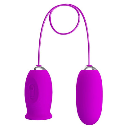 PRETTY LOVE - VIBRADOR RECARREGVEL DAISY DUAL EGG ROXO - Sexshoptuga 