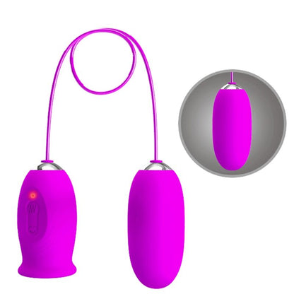 PRETTY LOVE - VIBRADOR RECARREGVEL DAISY DUAL EGG ROXO - Sexshoptuga 