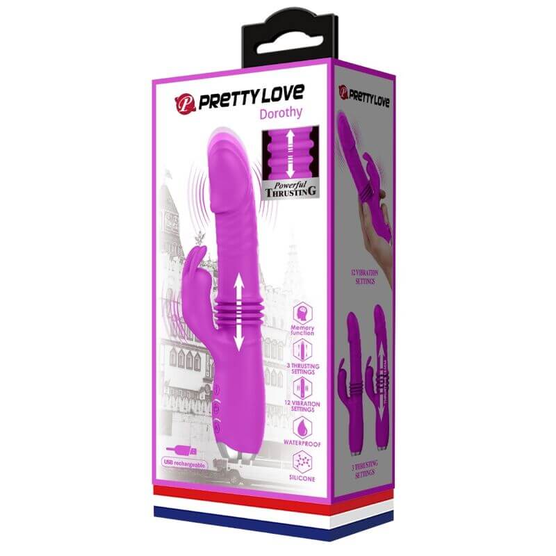 PRETTY LOVE - VIBRADOR DE COELHO RECARREGVEL DOROTHY ROXO Sexshoptuga 