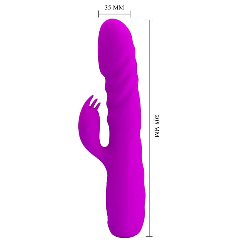 PRETTY LOVE - VIBRADOR DE COELHO RECARREGVEL MELANIE ROXO Sexshoptuga 