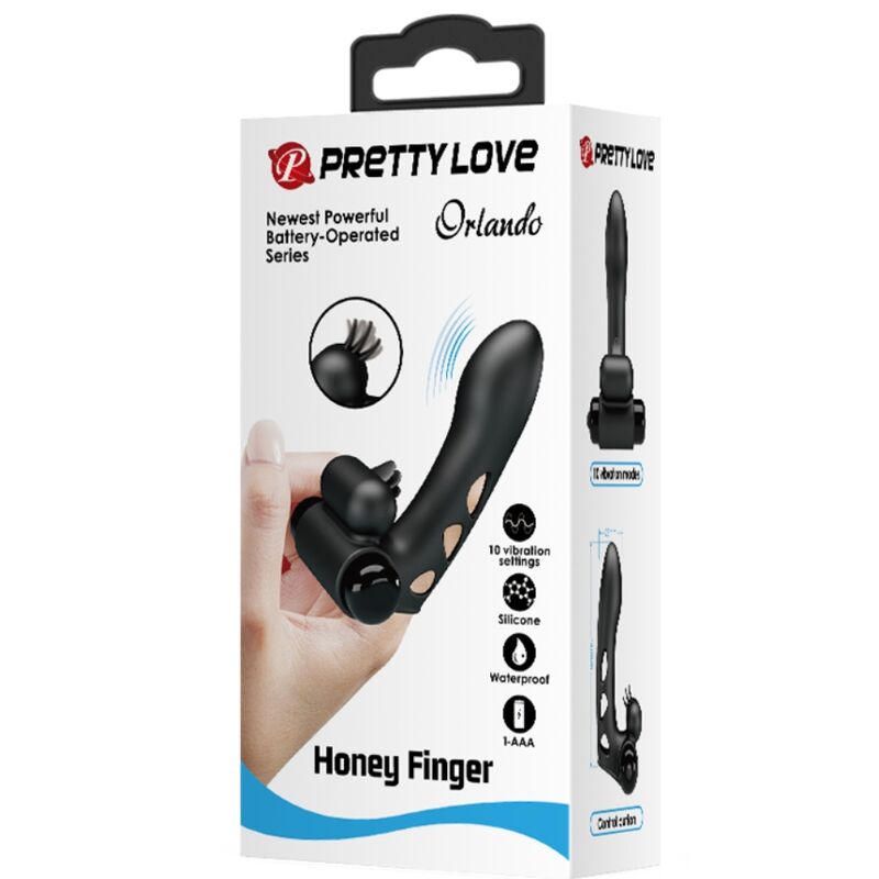 PRETTY LOVE - CAPA DE DEDO VIBRADOR PRETO ORLANDO - Sexshoptuga  Sexshoptuga 