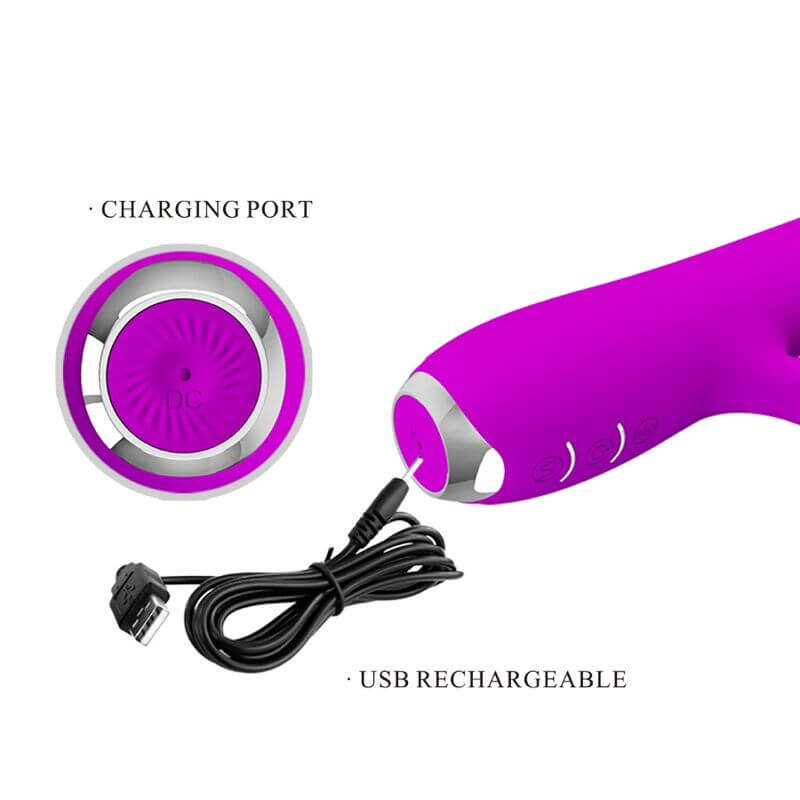 PRETTY LOVE - RACHEL RECHARGEABLE VIBRATOR WITH PURPLE SUCKER Sexshoptuga 