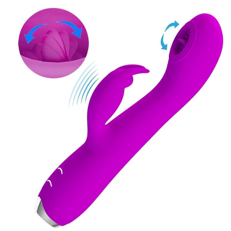 PRETTY LOVE - RACHEL RECHARGEABLE VIBRATOR WITH PURPLE SUCKER Sexshoptuga 