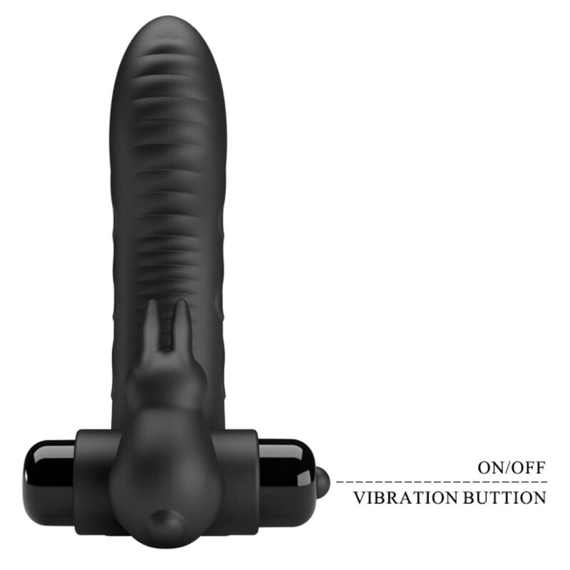 PRETTY LOVE - CAPA DE DEDO VIBRADOR DE COELHO PRETO VANCE - Sexshoptuga  Sexshoptuga 