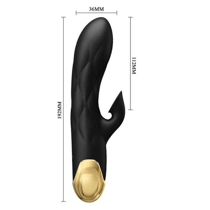 PRETTY LOVE - VIBRADOR DE LUXO Banhado A OURO RECARREGVEL PRETO - Sexshoptuga 