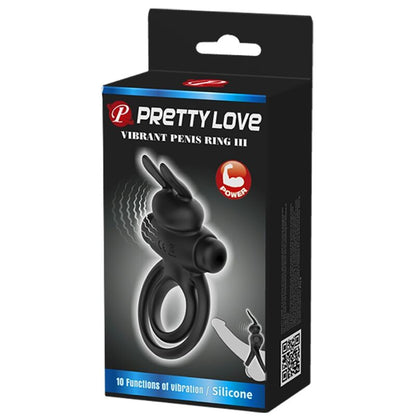 PRETTY LOVE - VIBRADOR III ANEL DE COELHO PARA PÊNIS PRETO - Sexshoptuga 