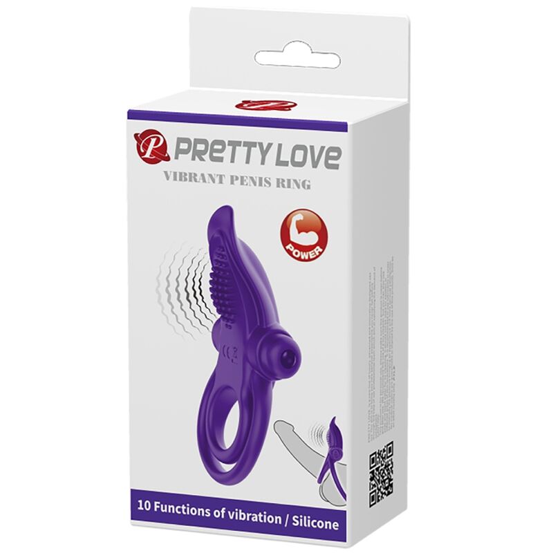 PRETTY LOVE - ANEL PARA PÉNIS VIBRANTE ROXO - Sexshoptuga 