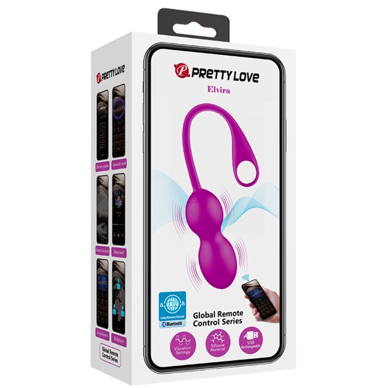 PRETTY LOVE - BOLAS VIBRADORAS RECARREGVEIS ELVIRA ROXO - Sexshoptuga  Sexshoptuga 