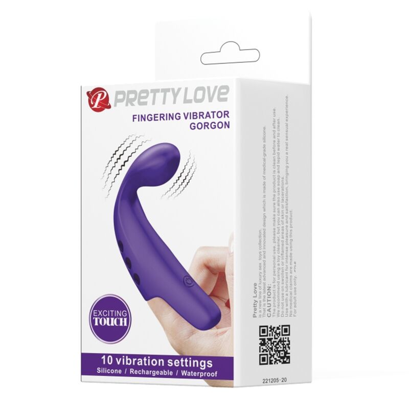 PRETTY LOVE - VIBRADOR DE DEDO RECARREGVEL GORGON ROXO - Sexshoptuga  Sexshoptuga 